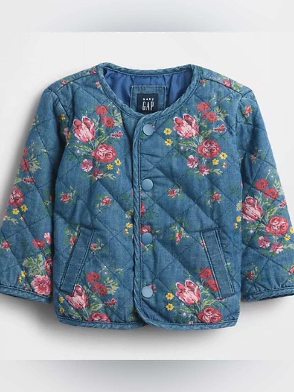 Baby Gap Denim Floral Quilted Jacket